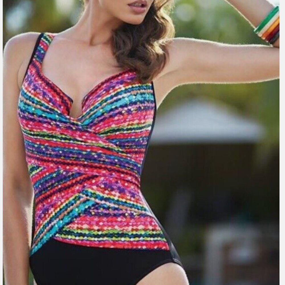 MIRACLESUIT Escape Night Lights Underwire Tummy-Control One-Piece Swimsuit